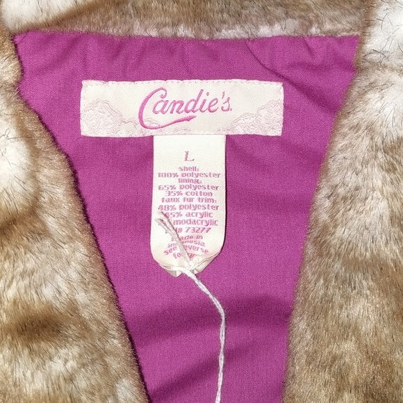 NWOT - Candie's Faux Fur Crop Vest Size Large - Picture 2 of 6